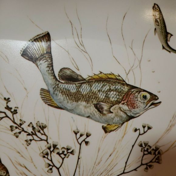 Waverly Products Melamine Oval Tray Nautical Sea Life Marine FISH Motif 23" - Picture 3 of 5